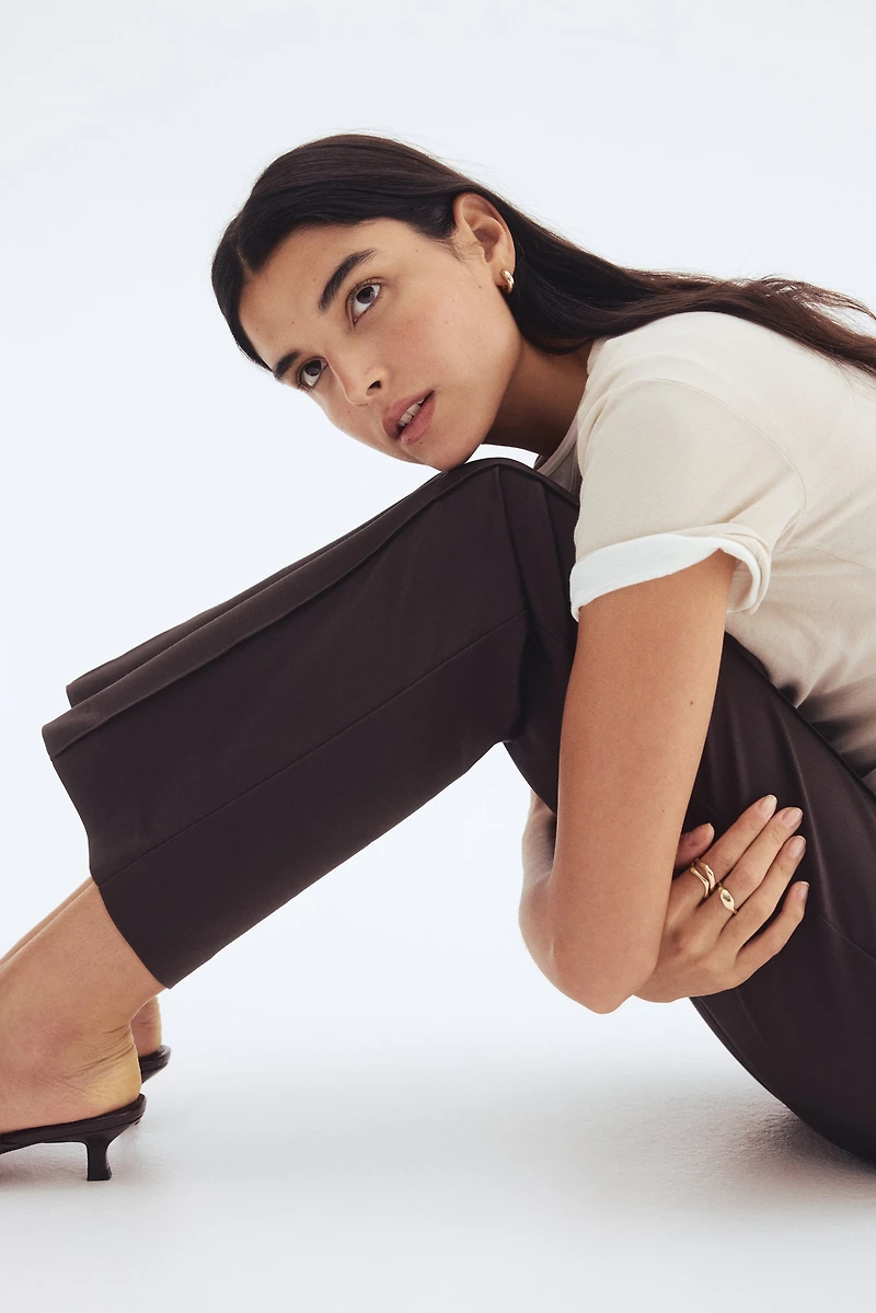 Flared Crease-Front Pants