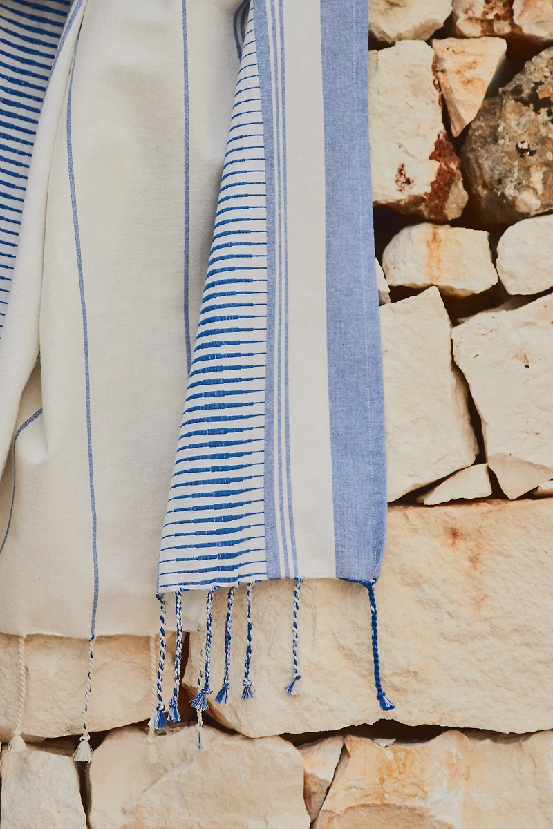 Serviette de plage en tissu jacquard