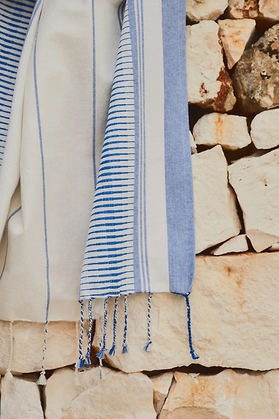 Serviette de plage en tissu jacquard