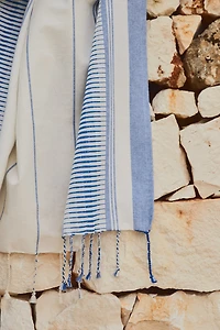 Serviette de plage en tissu jacquard