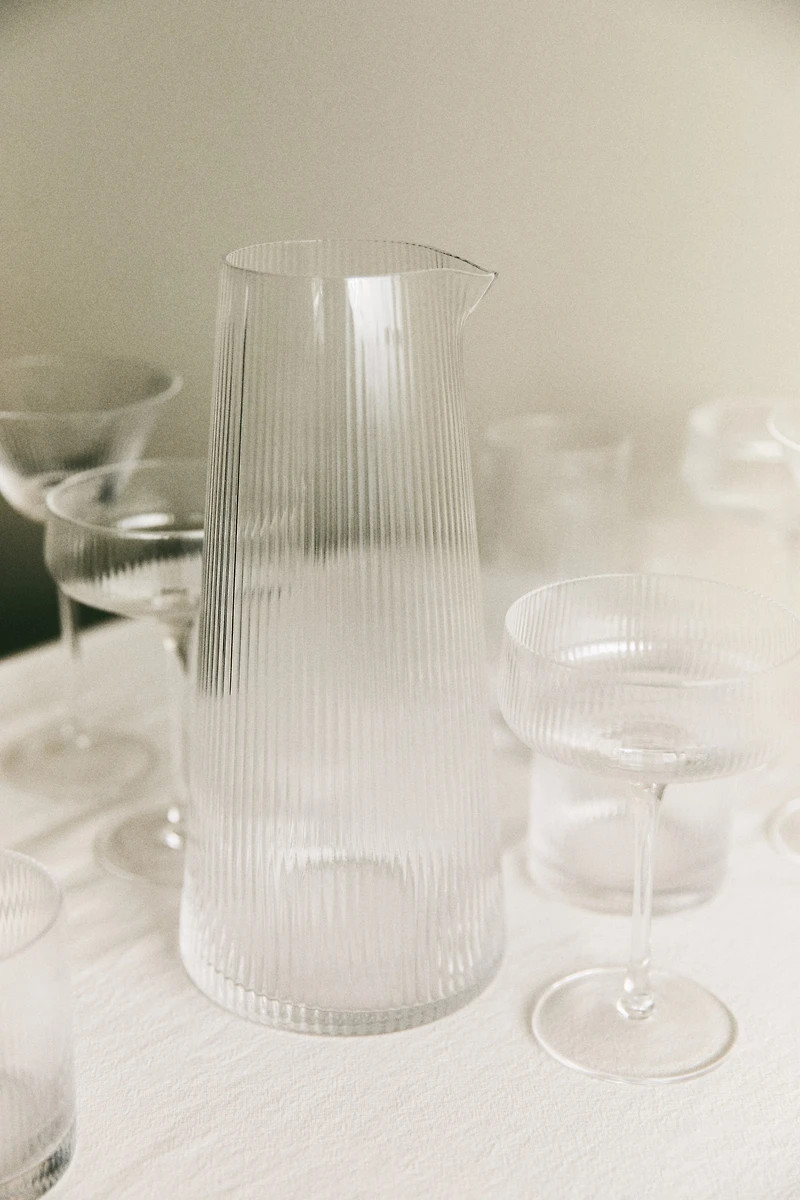 Fluted Glass Carafe