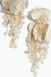 Flower-Detail Cluster Earrings