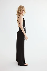 Tie-Belt Strappy Jumpsuit