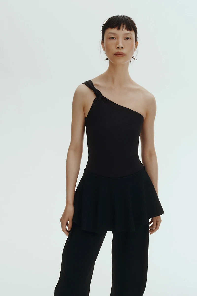 One-Shoulder Thong Bodysuit