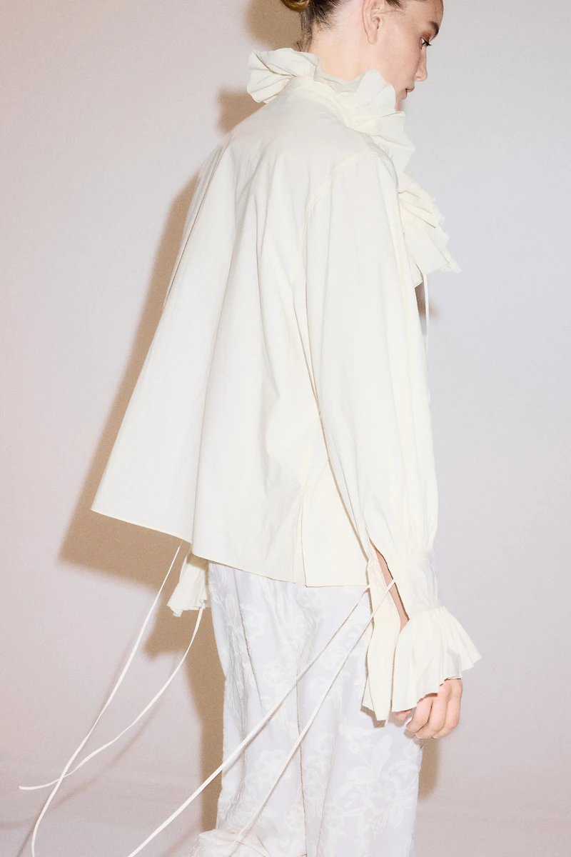 Ruffled Cotton Blouse