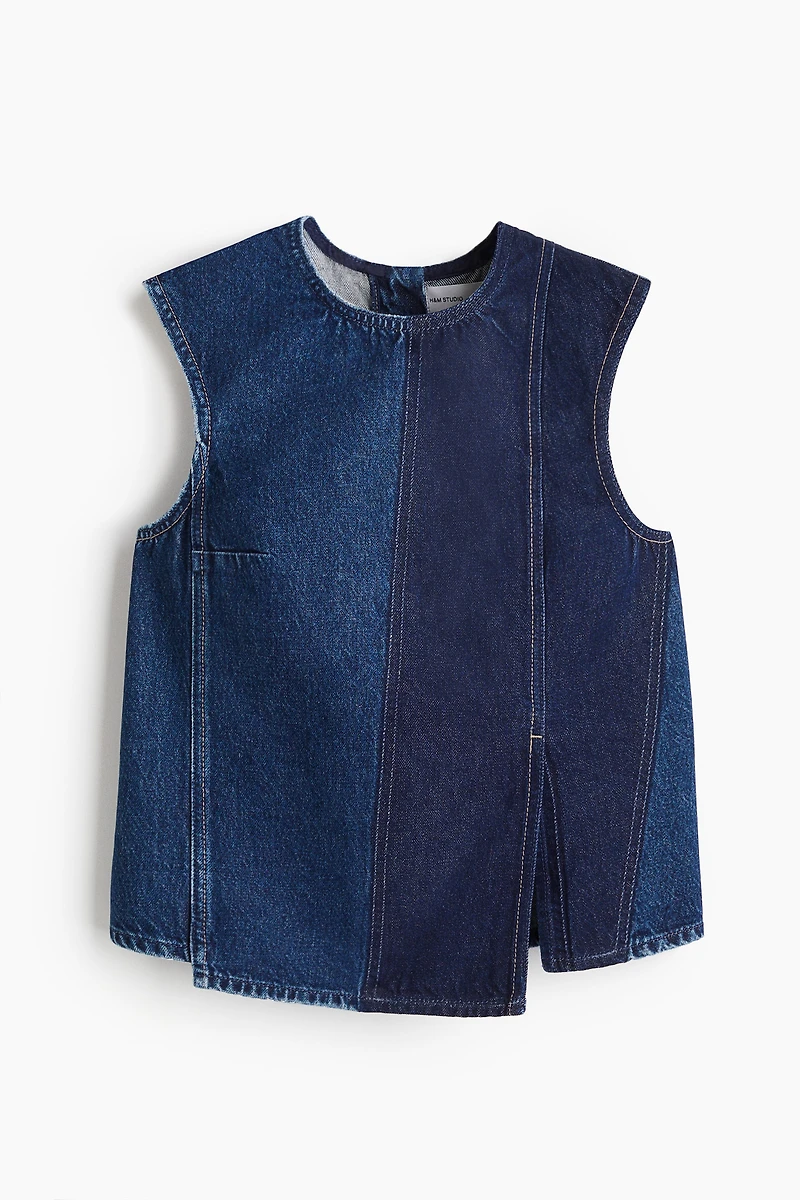 Two-Tone Denim Top