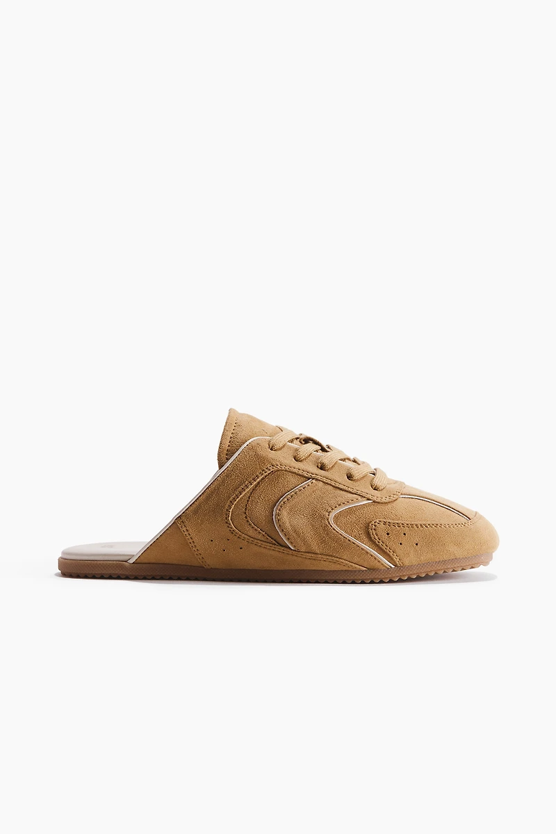 Sneaker-Style Leather Mules