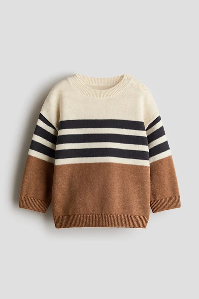 Jacquard-Knit Cotton Sweater