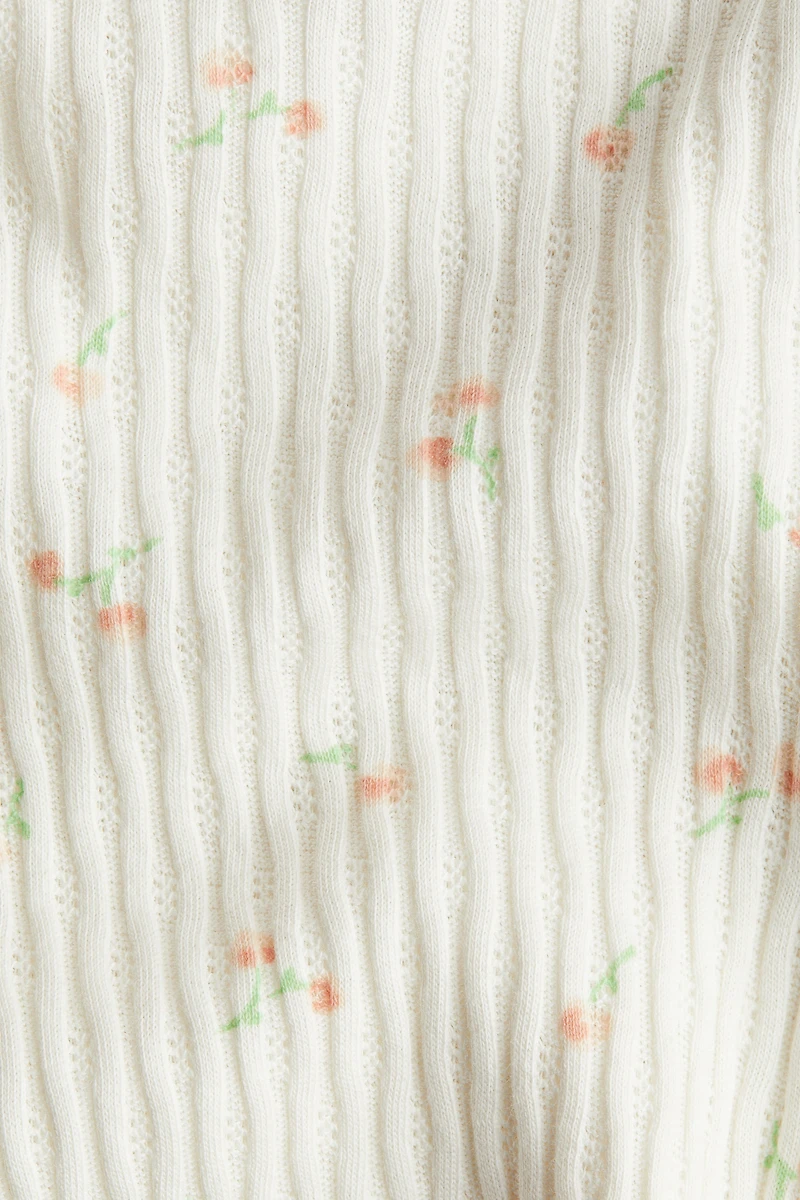 Flounce-Trimmed Cotton Top