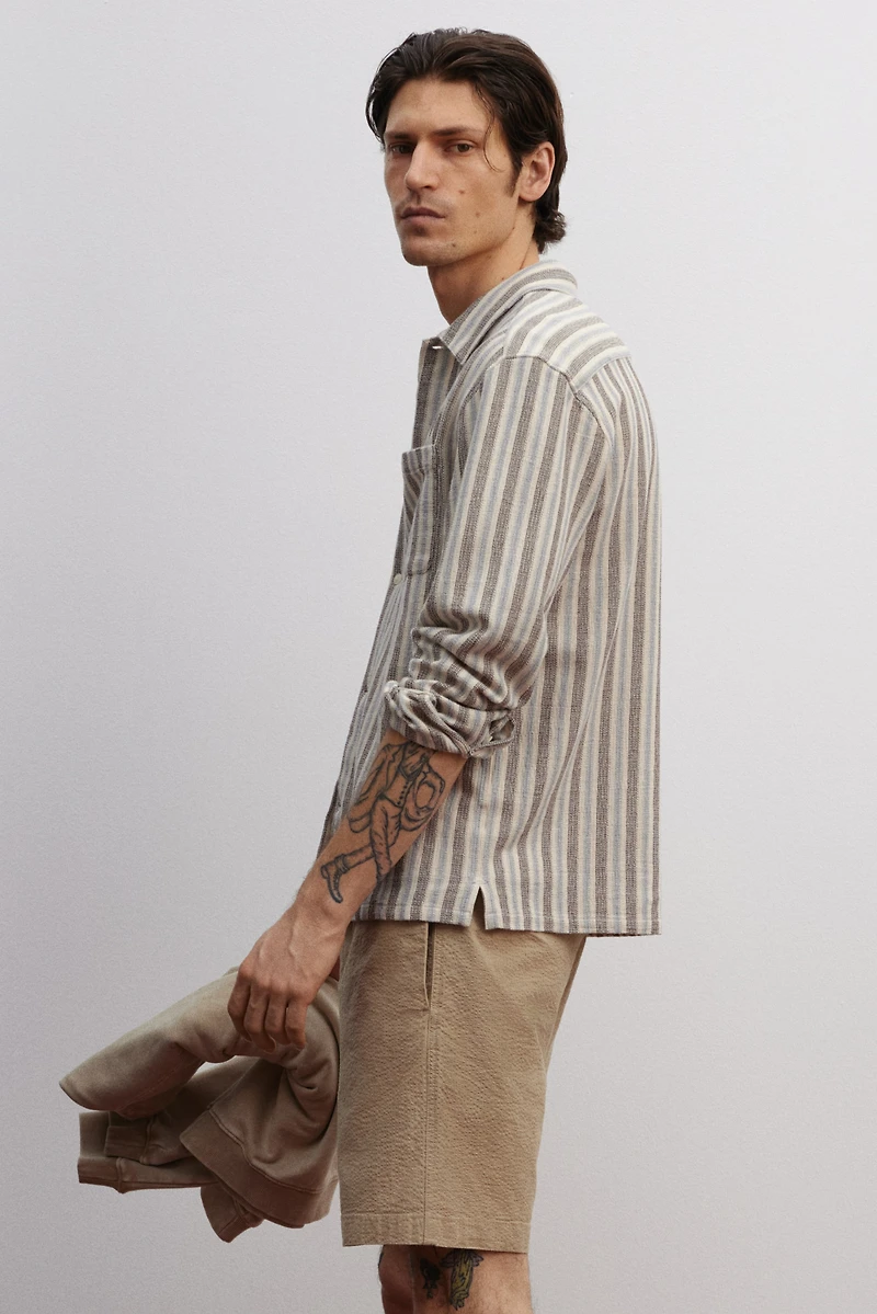 Relaxed-Fit Seersucker Shorts