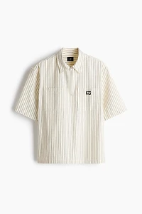 Relaxed-Fit Half-Zip Twill Shirt