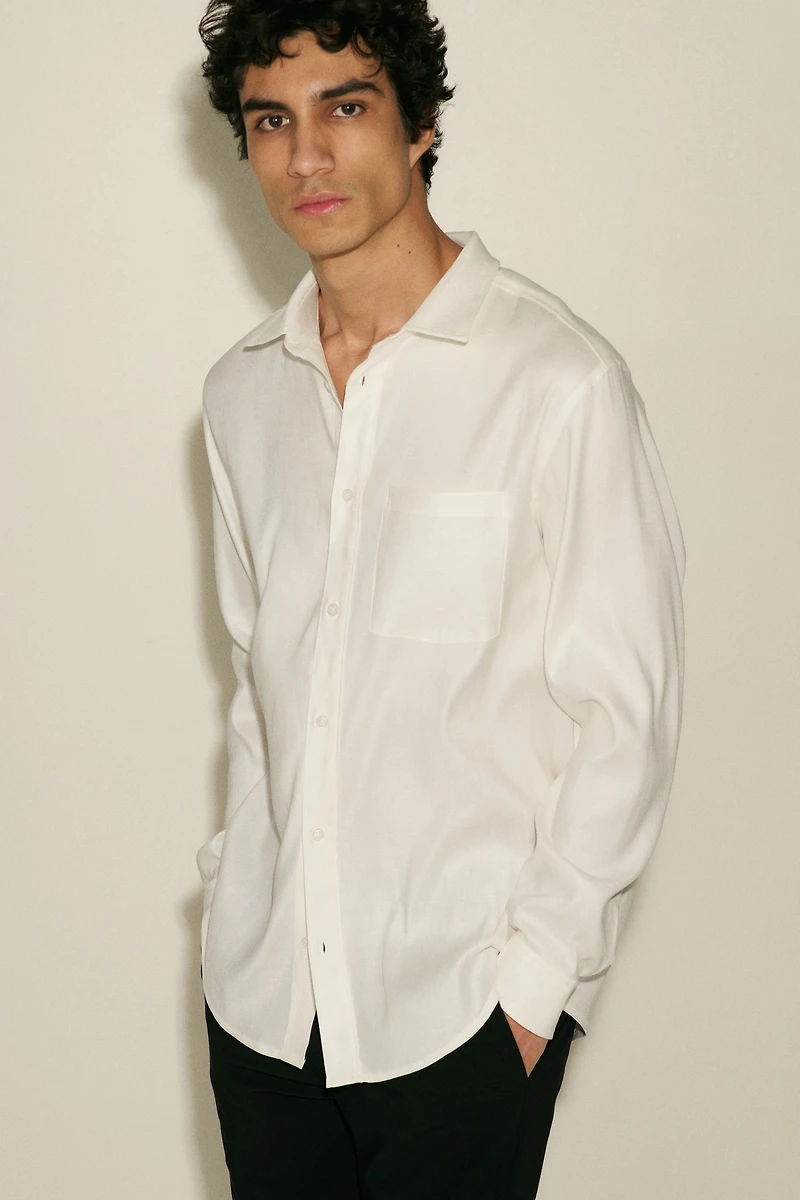 Easy Care Regular-Fit Linen-Blend Shirt