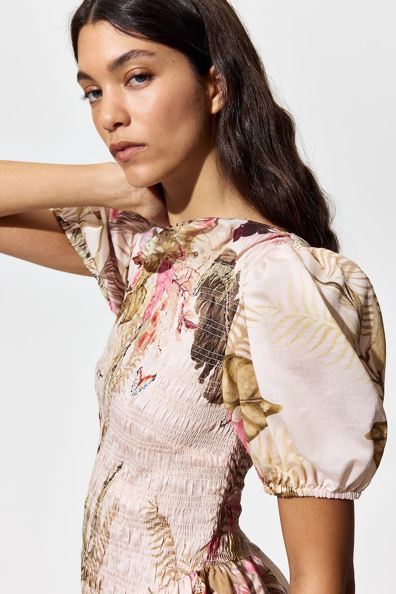 Smocked-Bodice Dress