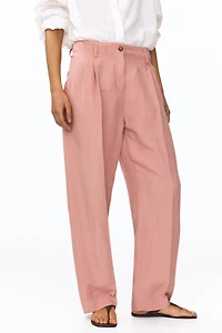 Tapered Linen-Blend Pants