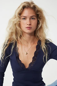 Lace-Trimmed Top