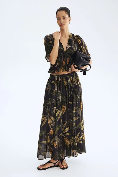 Loose-Fit Viscose-Blend Skirt