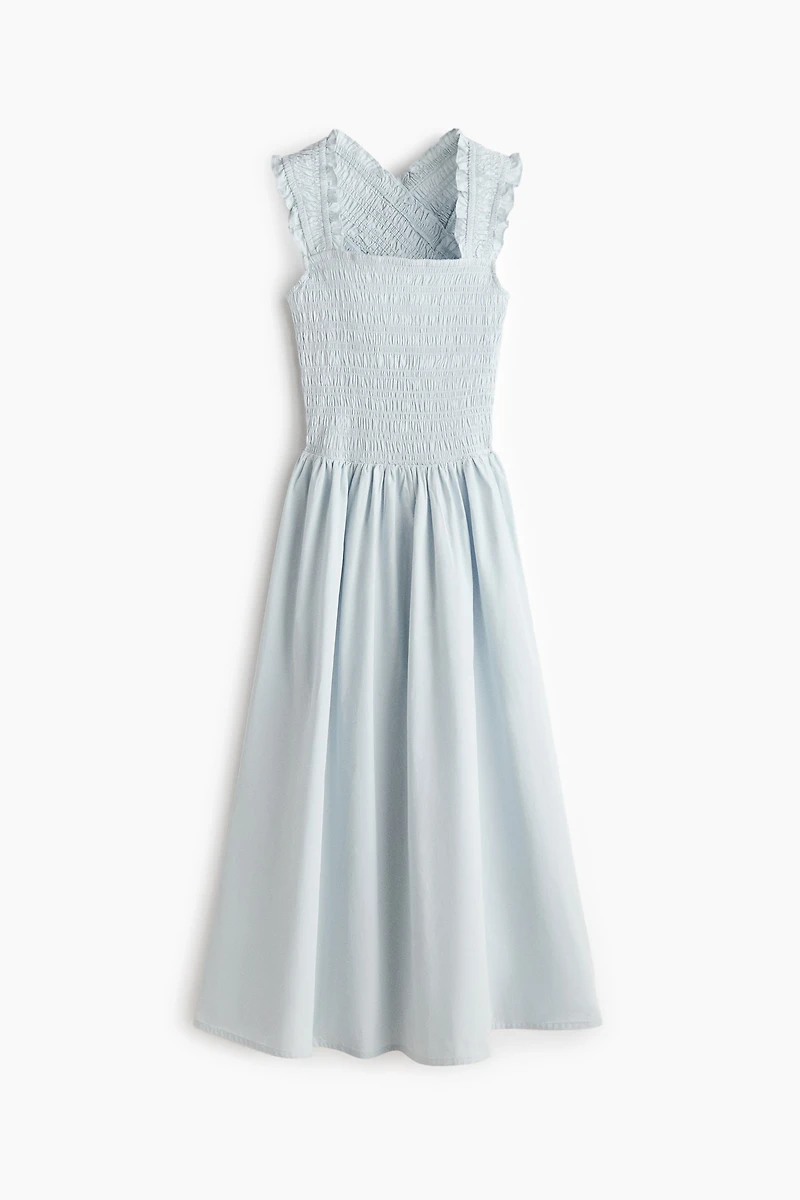 Smocked Poplin Dress