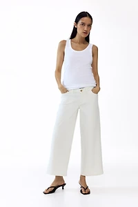 MAMA Wide Low Waist Ankle Jeans