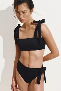Tie-Detail High Waist Bikini Bottoms