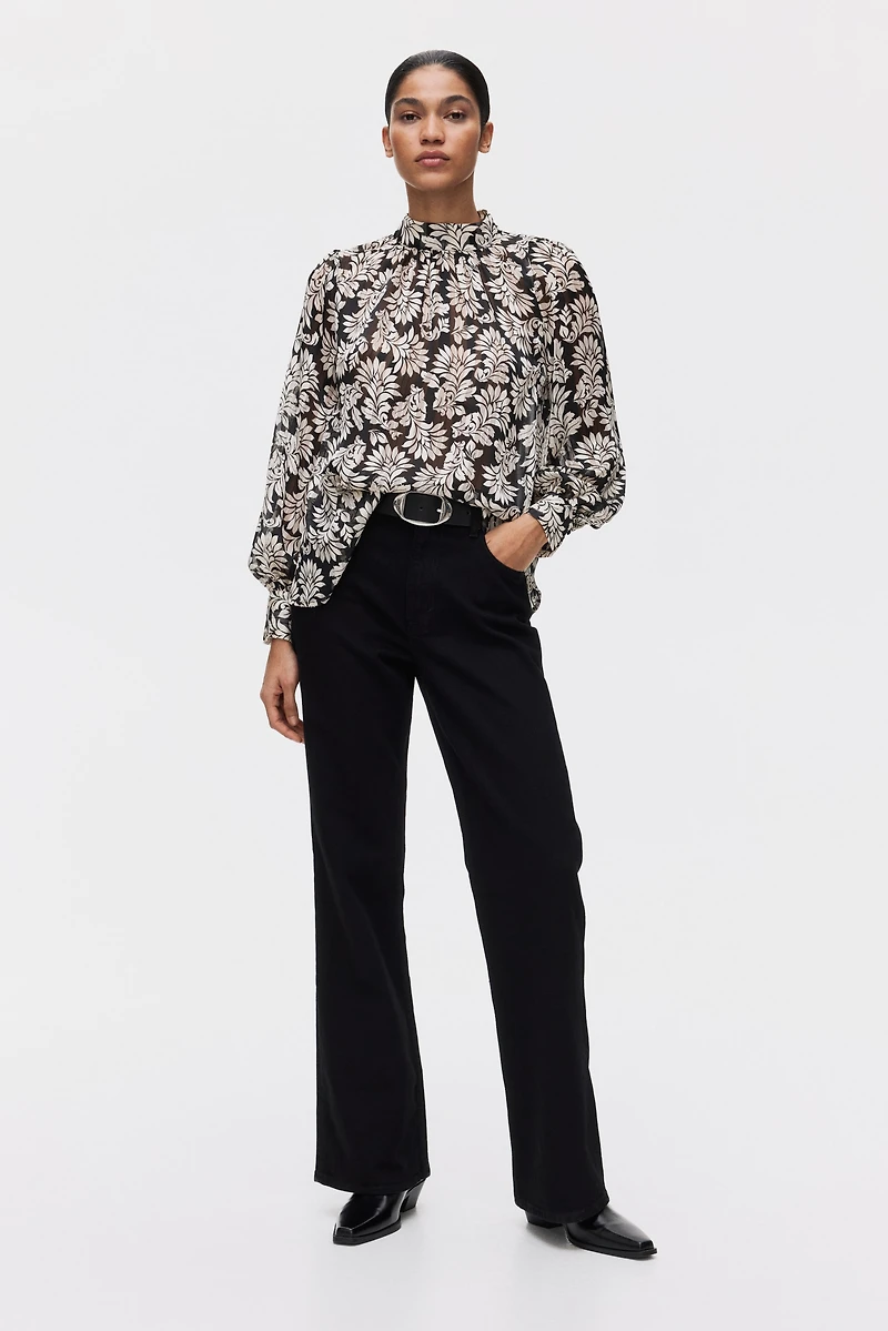 Stand-Up Collar Blouse