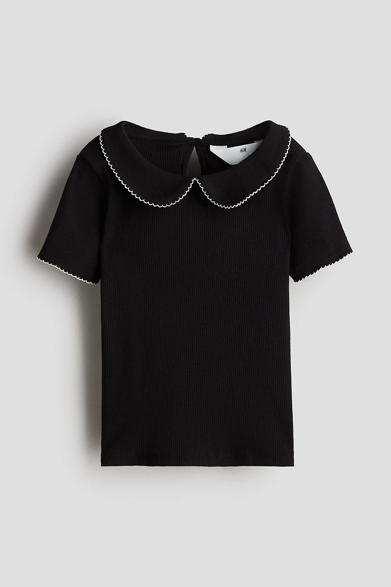 Picot-Trimmed Cotton Top