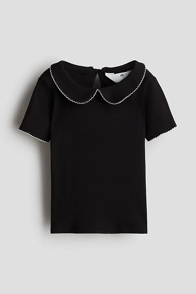 Picot-Trimmed Cotton Top