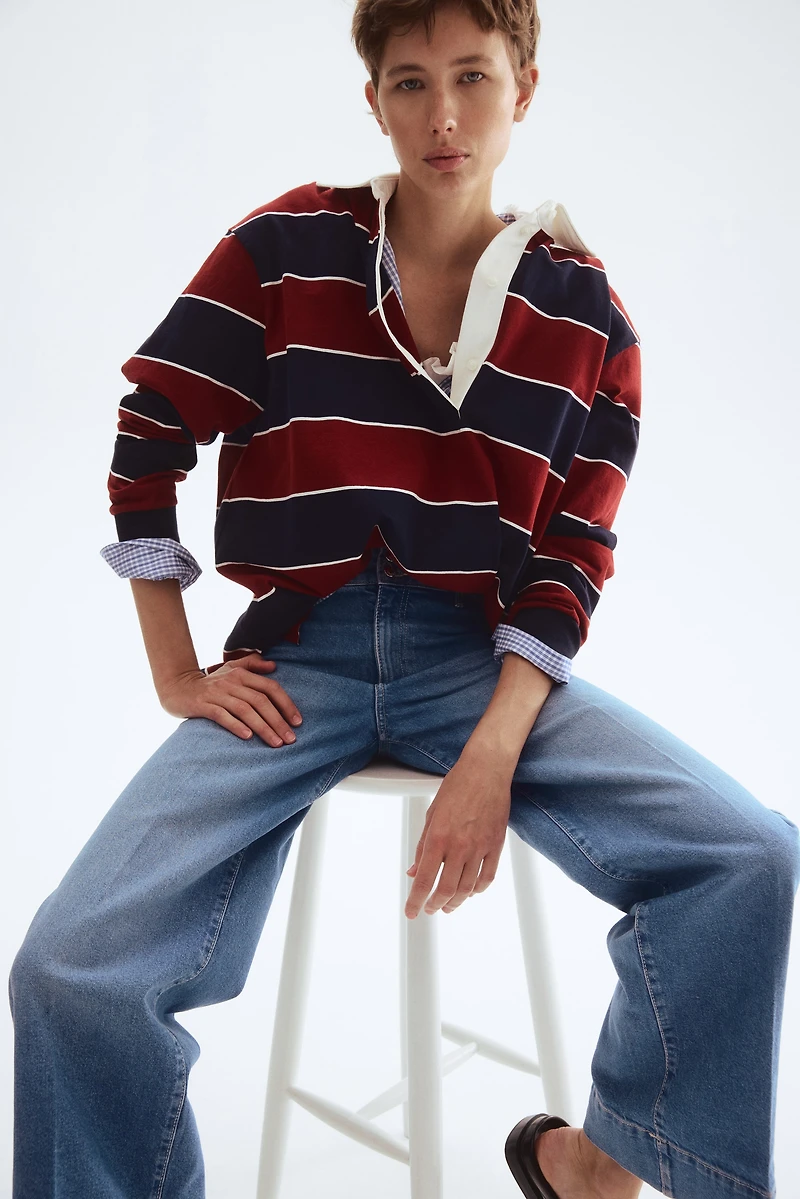 Jean large taille haute