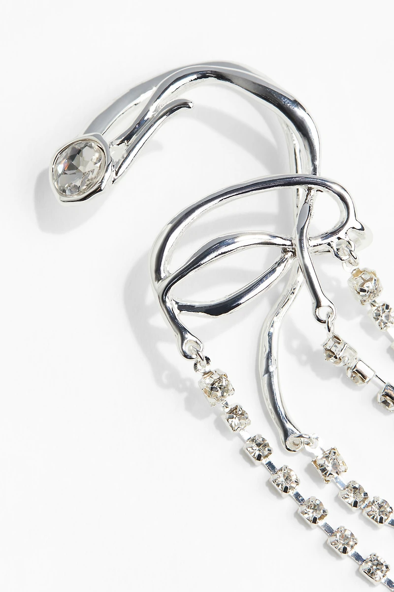 Bague d'oreille avec pendentifs à strass