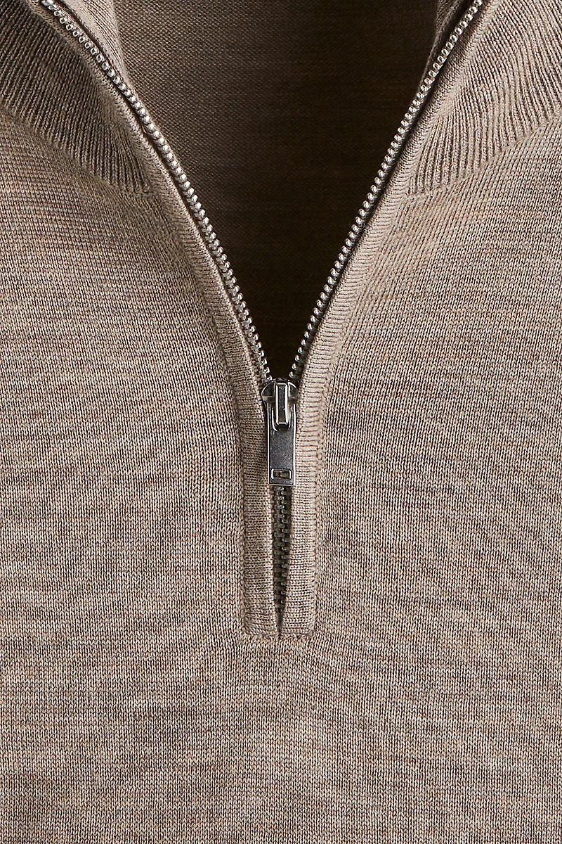 Chandail classique laine mérinos fermeture éclair