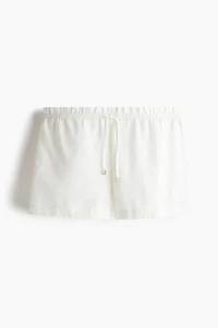 Linen-Blend Drawstring Shorts