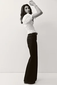 Smocked-Waist Blouse