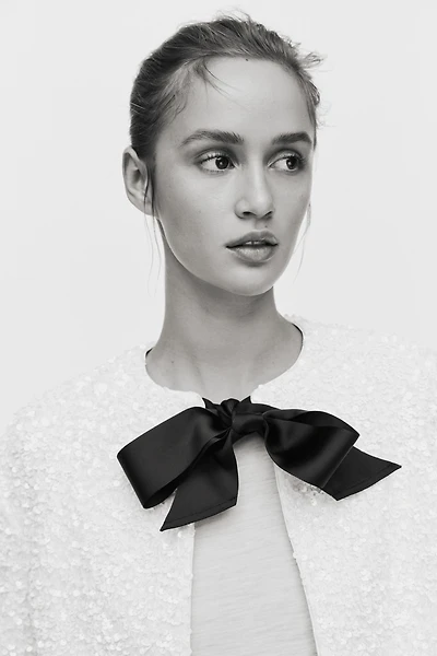 Tie-Detail Sequined Jacket