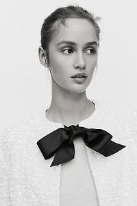 Tie-Detail Sequined Jacket