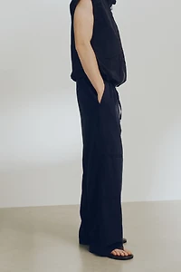 Pantalon ample en lin mélangé