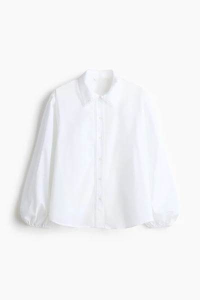 Lace-Trimmed Cotton Shirt