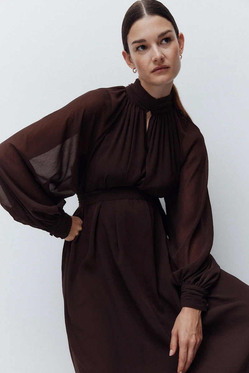 MAMA Robe à manches longues en mousseline