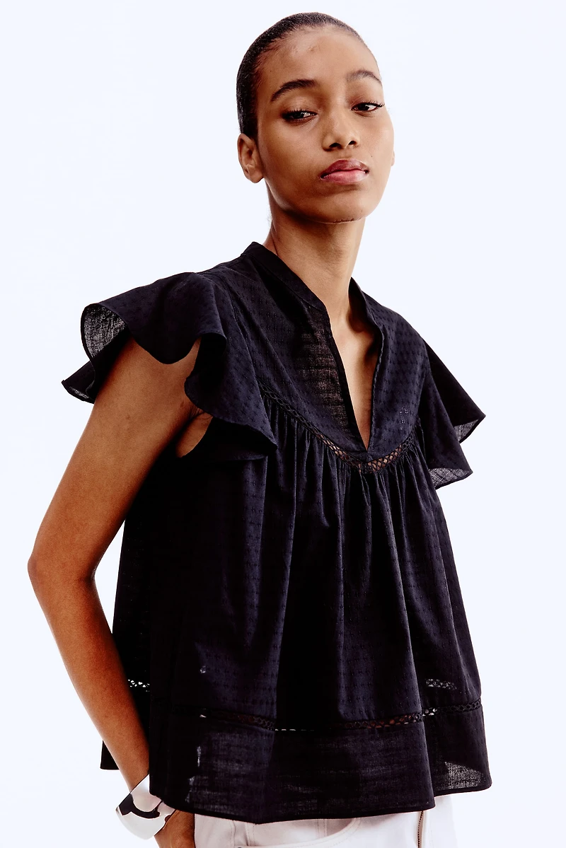 Dobby-Weave Blouse
