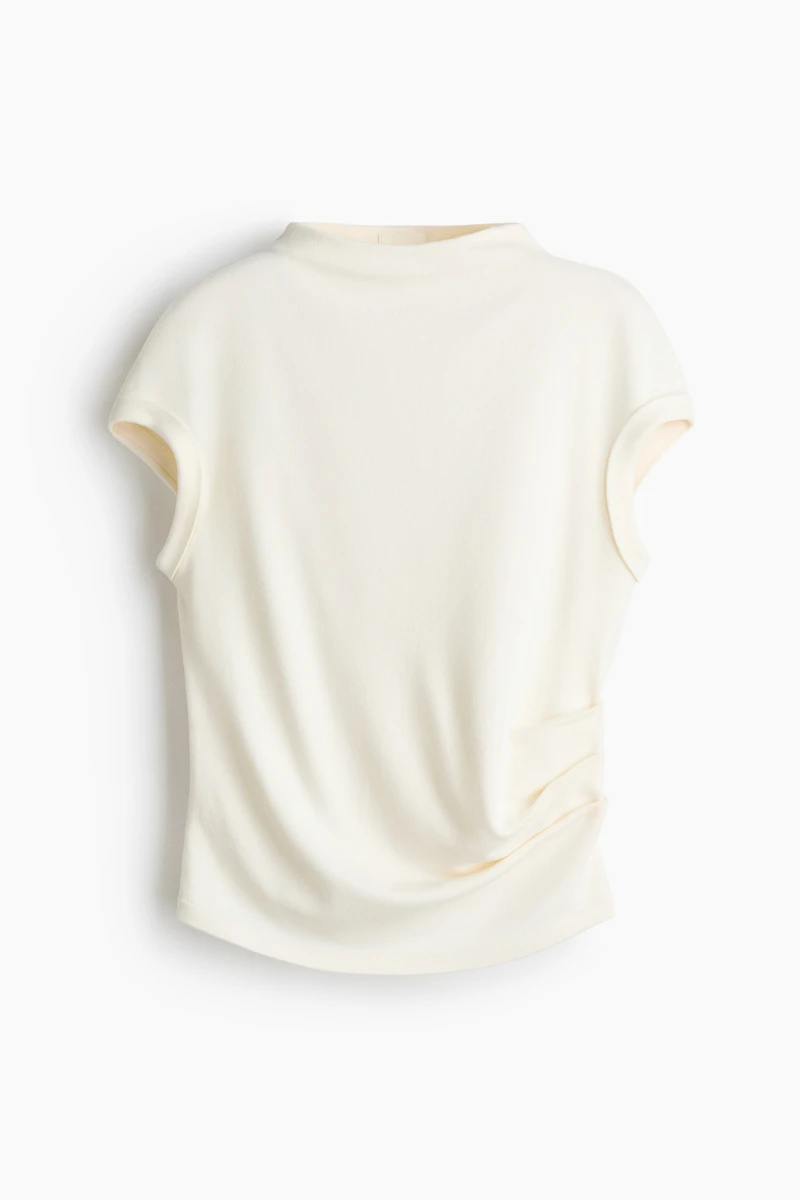 Draped Fine-Knit Top