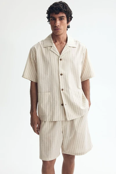 Linen-Blend Resort Shirt and Shorts Set