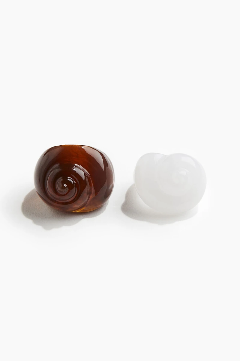 2-Pack Seashell-Shaped Rings