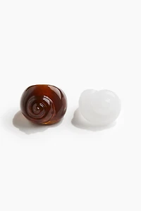 2-Pack Seashell-Shaped Rings