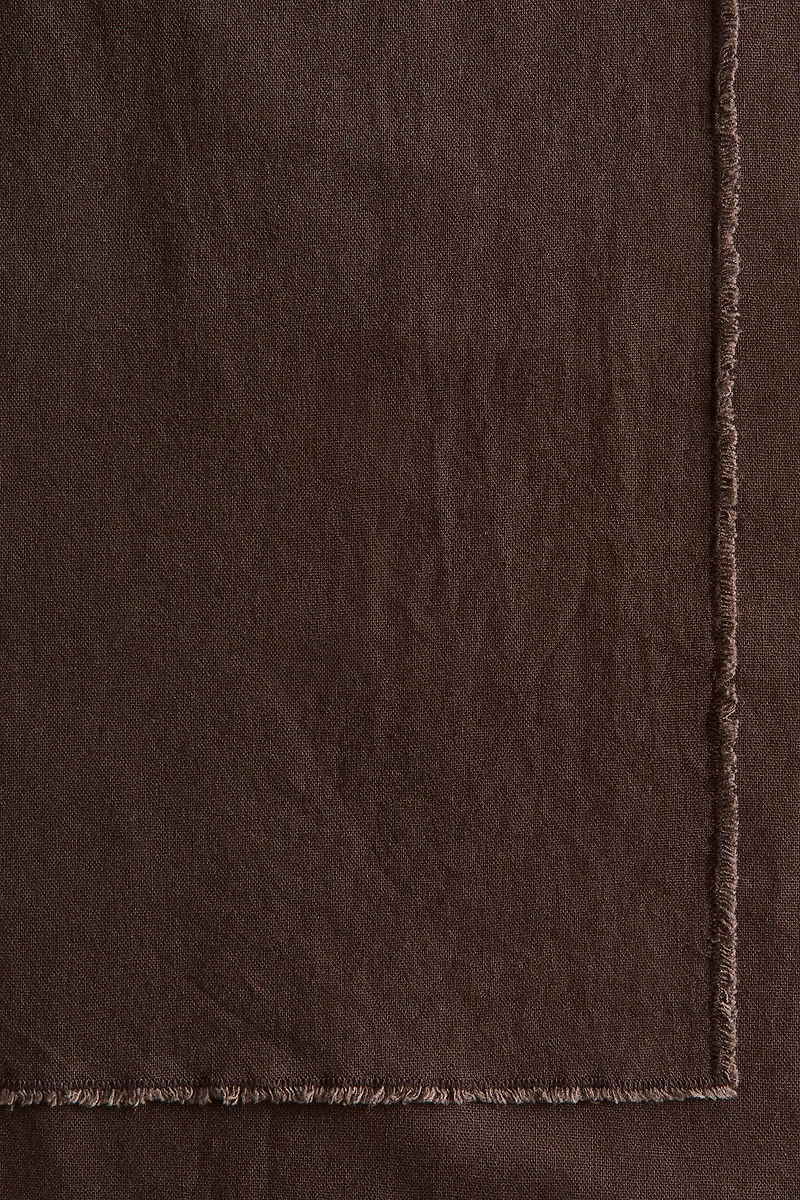Linen-Blend Table Runner with Fringe