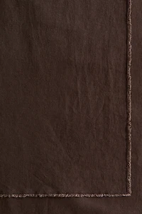 Linen-Blend Table Runner with Fringe