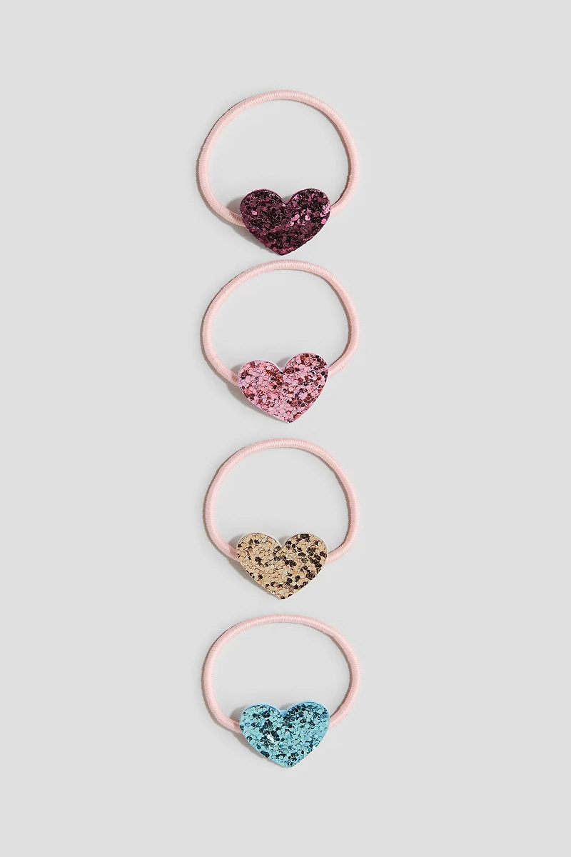 4-Pack Appliquéd Hair Elastics
