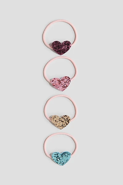 4-Pack Appliquéd Hair Elastics