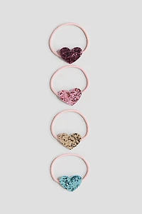 4-Pack Appliquéd Hair Elastics