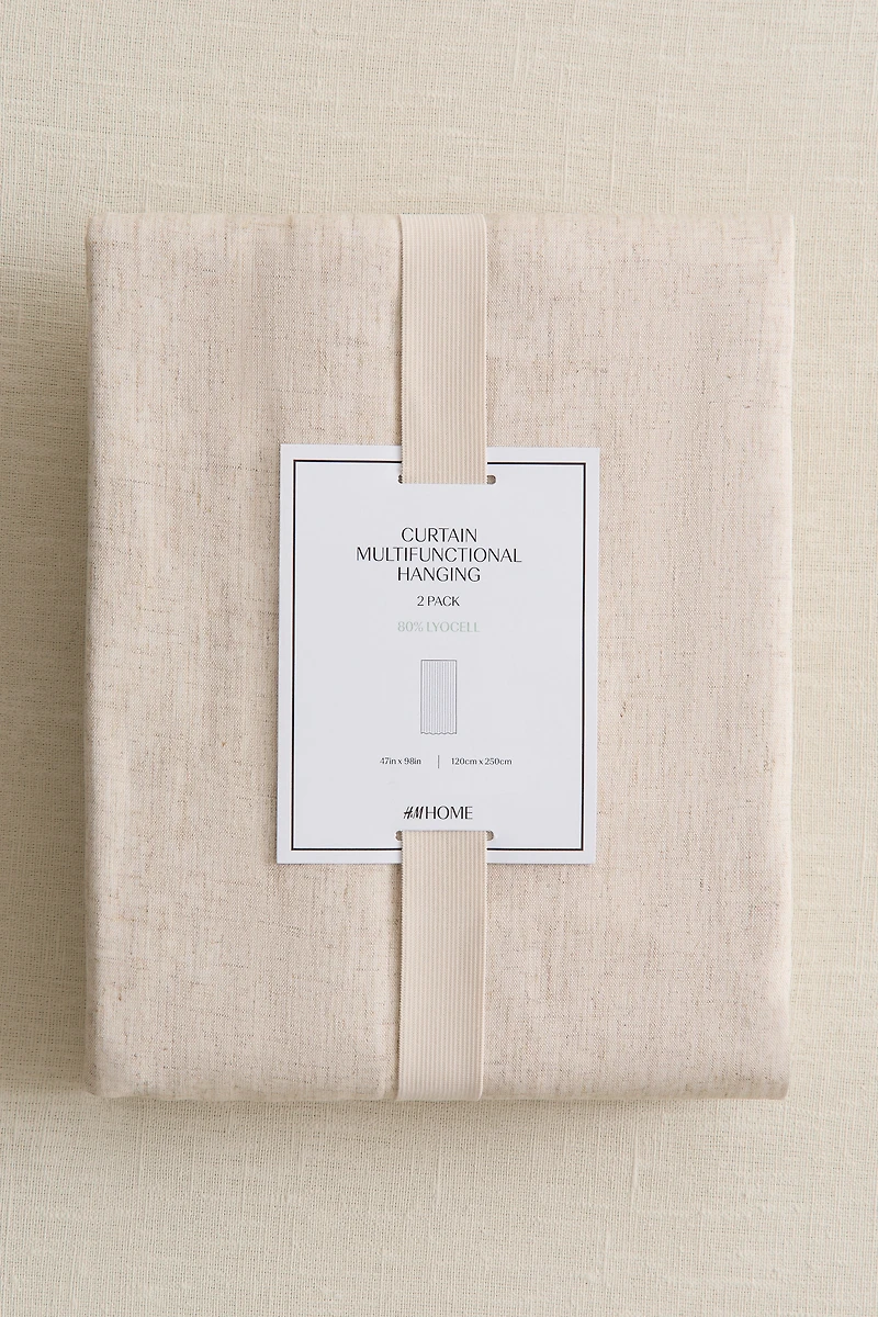 Lot de 2 rideaux en lyocell mélangé