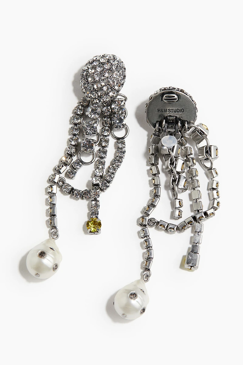 Rhinestone Clip Earrings