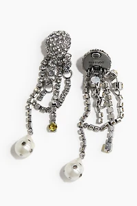 Rhinestone Clip Earrings