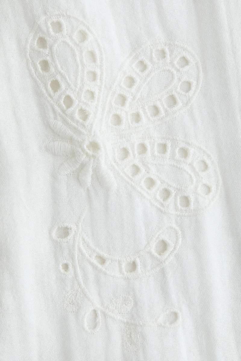 Muslin Blouse with Eyelet Embroidery